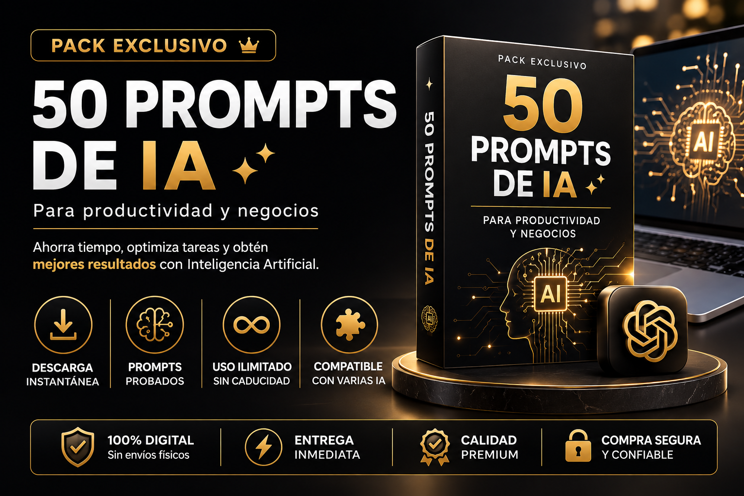 Pack de 50 Prompts de IA